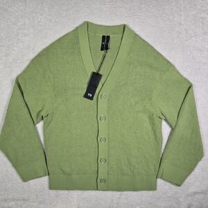 Mens XS OVERSIZE Y-3 Adidas Yohji Yamamoto Knit Cardigan‎ Green HEAVY Cotton